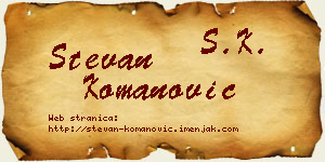 Stevan Komanović vizit kartica
